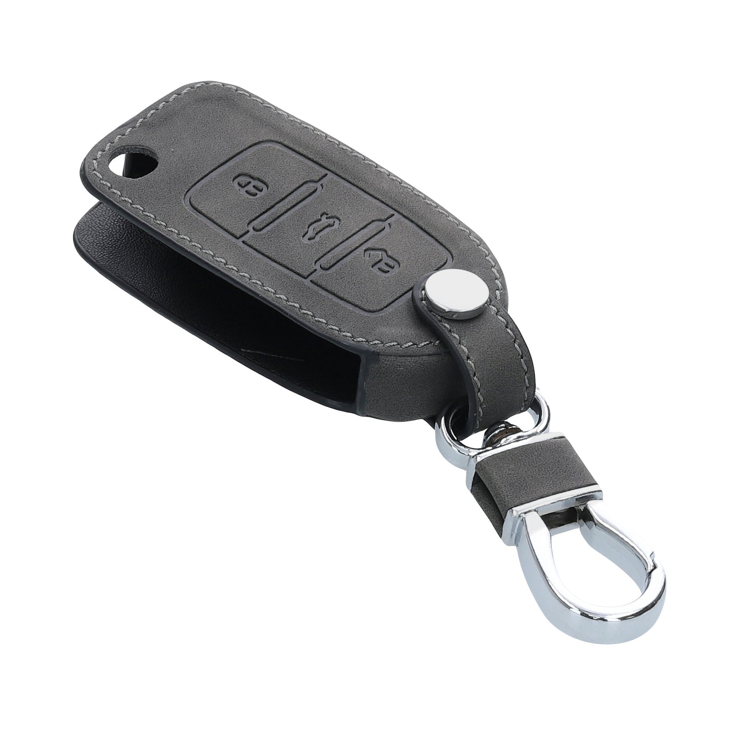 kwmobile Car Key Fob Cover compatible with VW Skoda Seat 3-button Car Key Fob Faux Leather Protective Case Key Shell Cover
