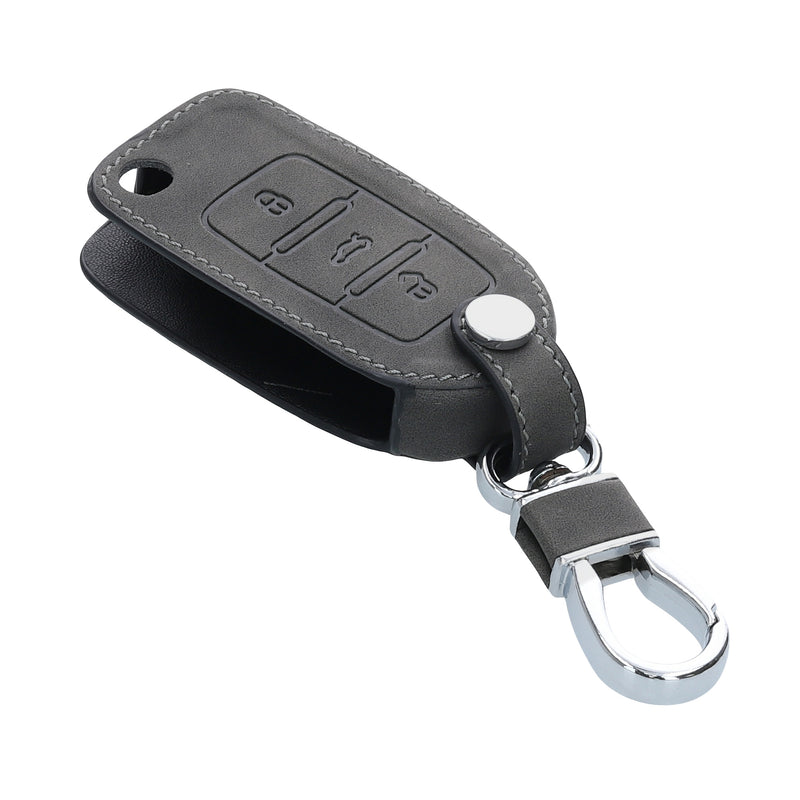 kwmobile Car Key Fob Cover compatible with VW Skoda Seat 3-button Car Key Fob Faux Leather Protective Case Key Shell Cover