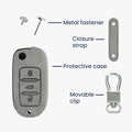 VW Skoda Seat 3-Button Faux Leather Silicone Car Key Cover