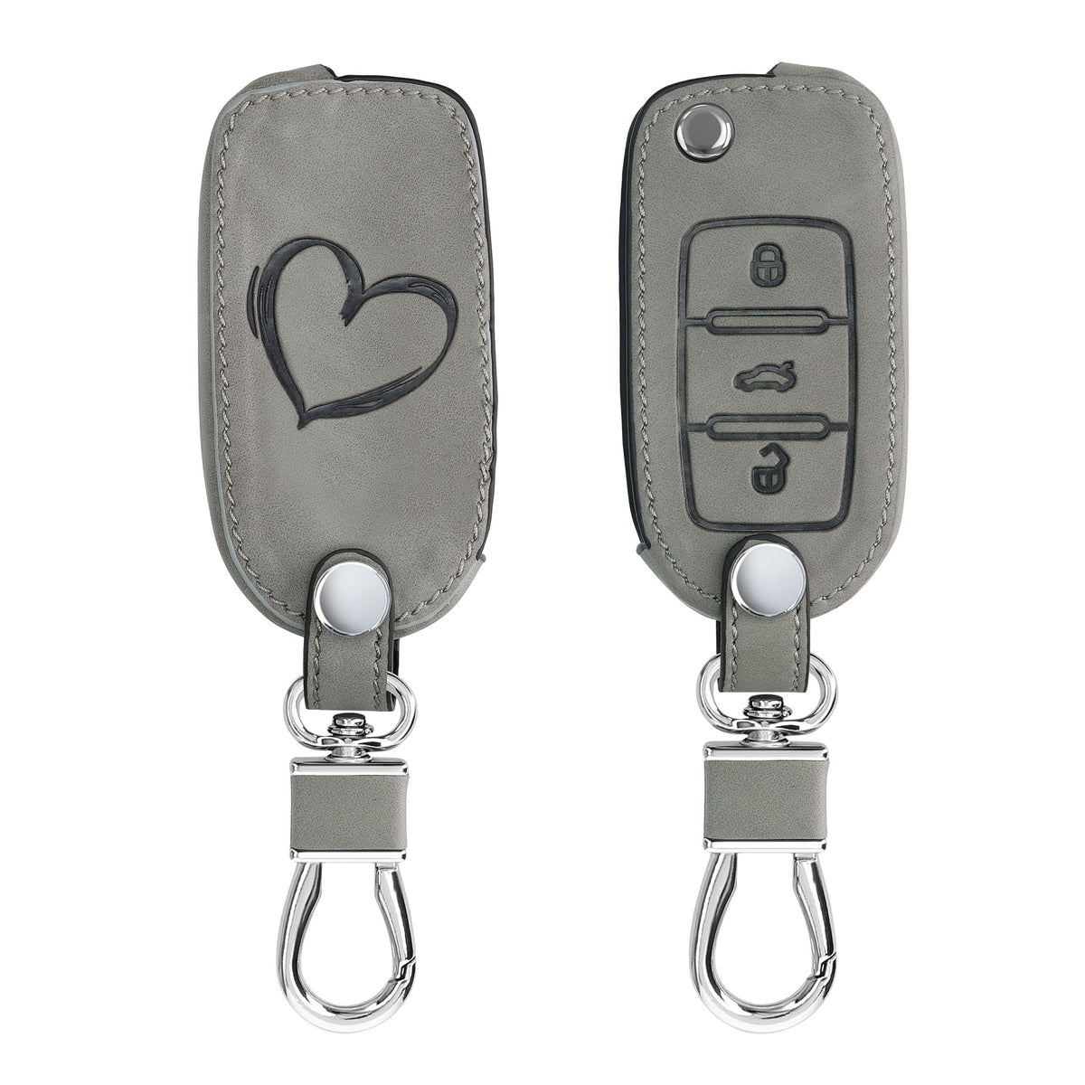 VW Skoda Seat 3-Button Faux Leather Silicone Car Key Cover