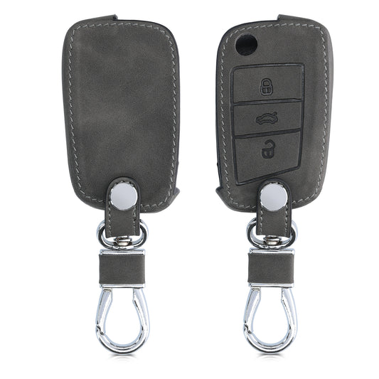kwmobile Car Key Cover Compatible with VW Golf 7 MK7 3-Button Car Key Fob Faux Leather Protector Key Cover