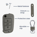 VW Golf 7 MK7 3-Button Silicone Car Key Cover Faux Suede Heart