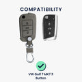 VW Golf 7 MK7 3-Button Silicone Car Key Cover Faux Suede Heart