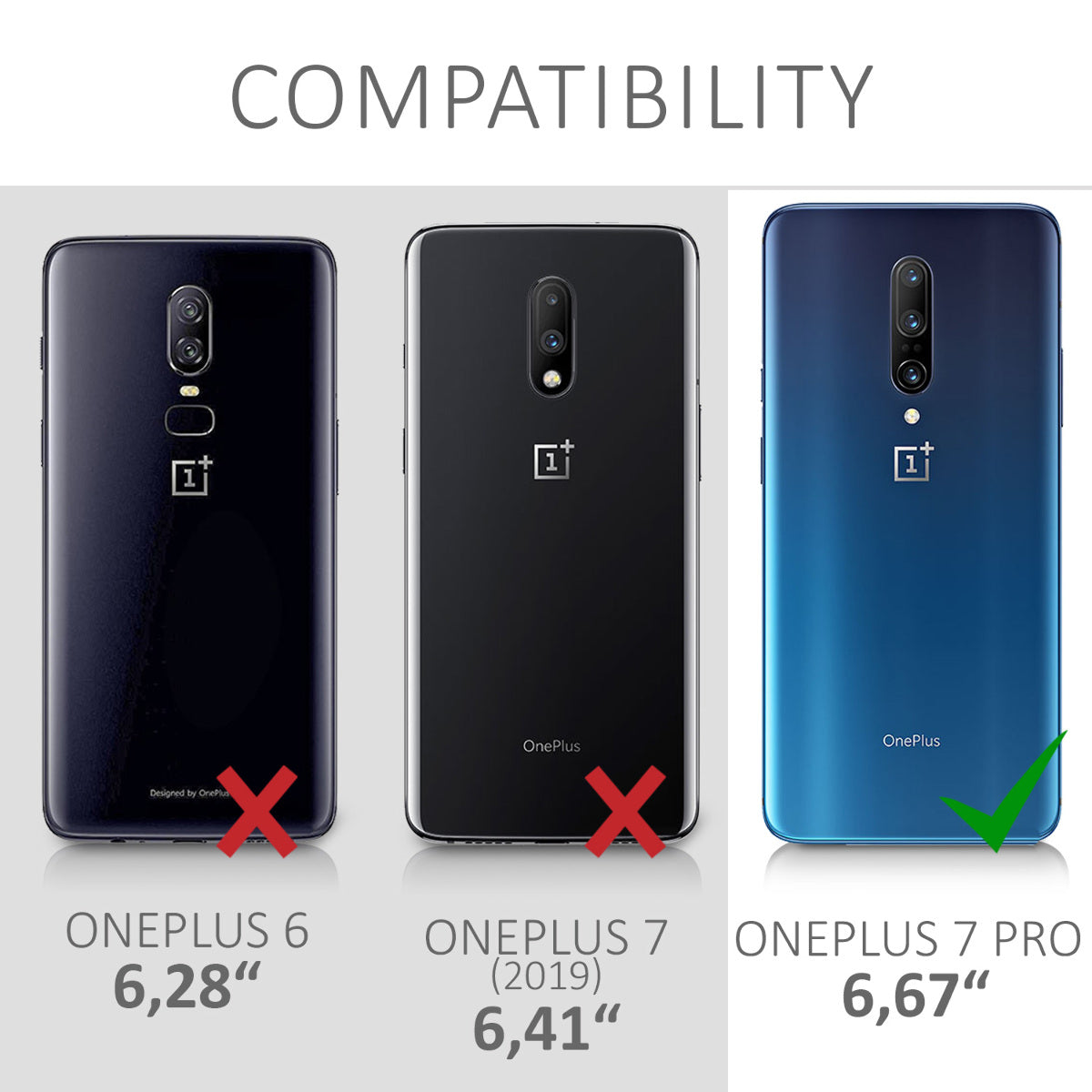 OnePlus 7 Pro Shockproof Hard Case with TPU Bumper