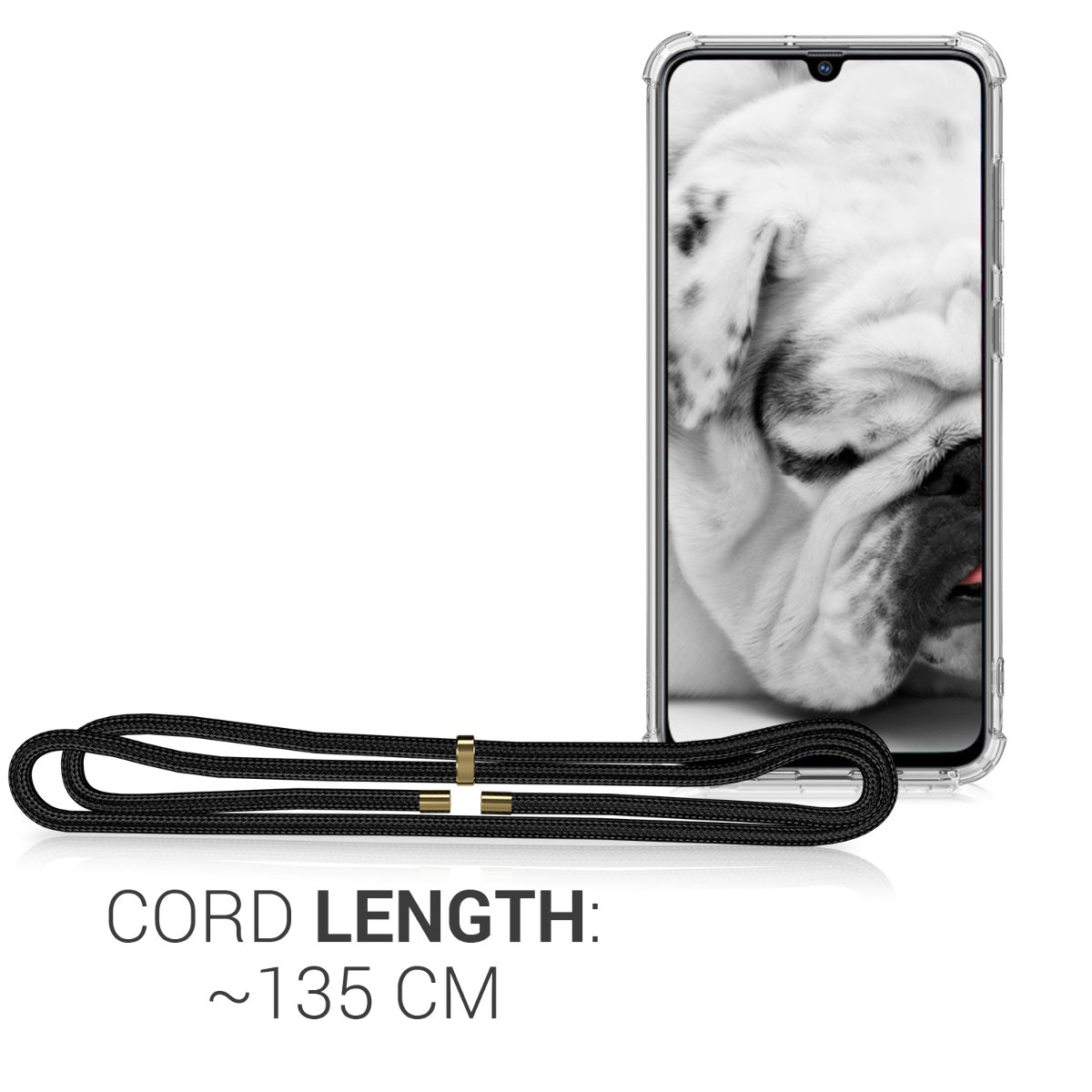kwmobile Necklace Case Compatible with Samsung Galaxy A70 Silicone Cover with Lanyard Mobile Phone Case