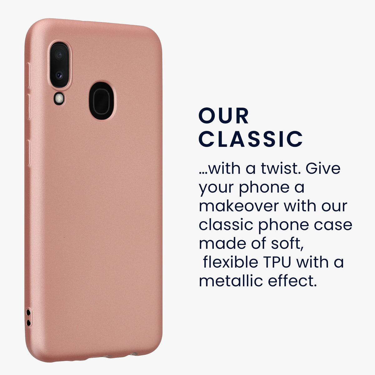 Samsung Galaxy A20e Silicone Phone Case Metallic