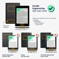 kwmobile Case for Amazon Kindle Paperwhite (10th Gen - 2018) Cover - eReader Faux Leather Case with Auto Sleep Function - Dandelion Love