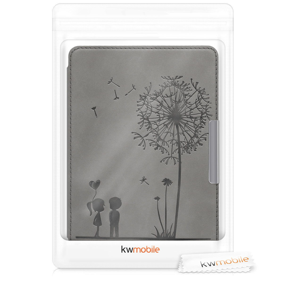 kwmobile Case for Amazon Kindle Paperwhite (10th Gen - 2018) Cover - eReader Faux Leather Case with Auto Sleep Function - Dandelion Love