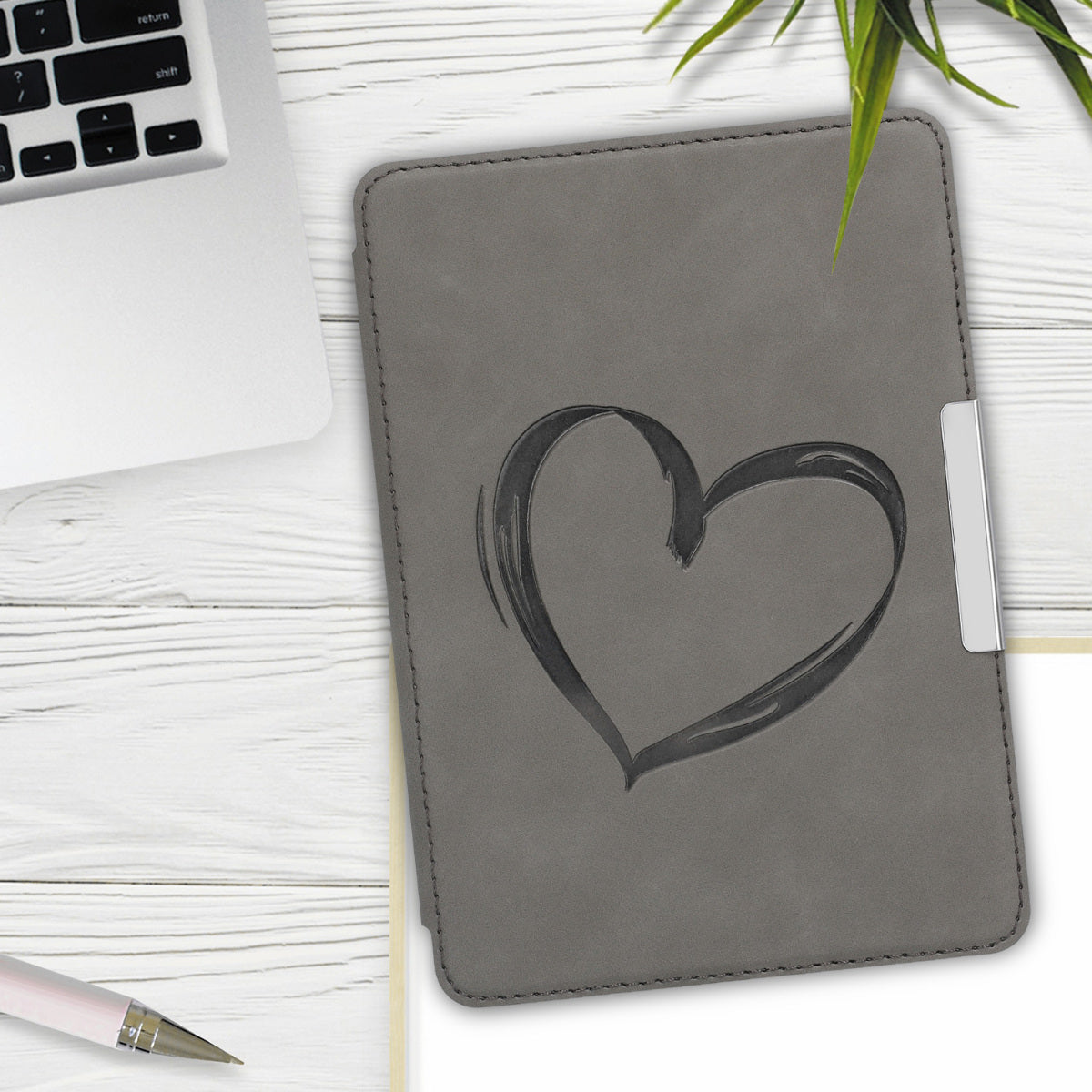 kwmobile Case for Amazon Kindle Paperwhite (10th Gen - 2018) Cover - eReader Faux Leather Case with Auto Sleep Function - Dandelion Love