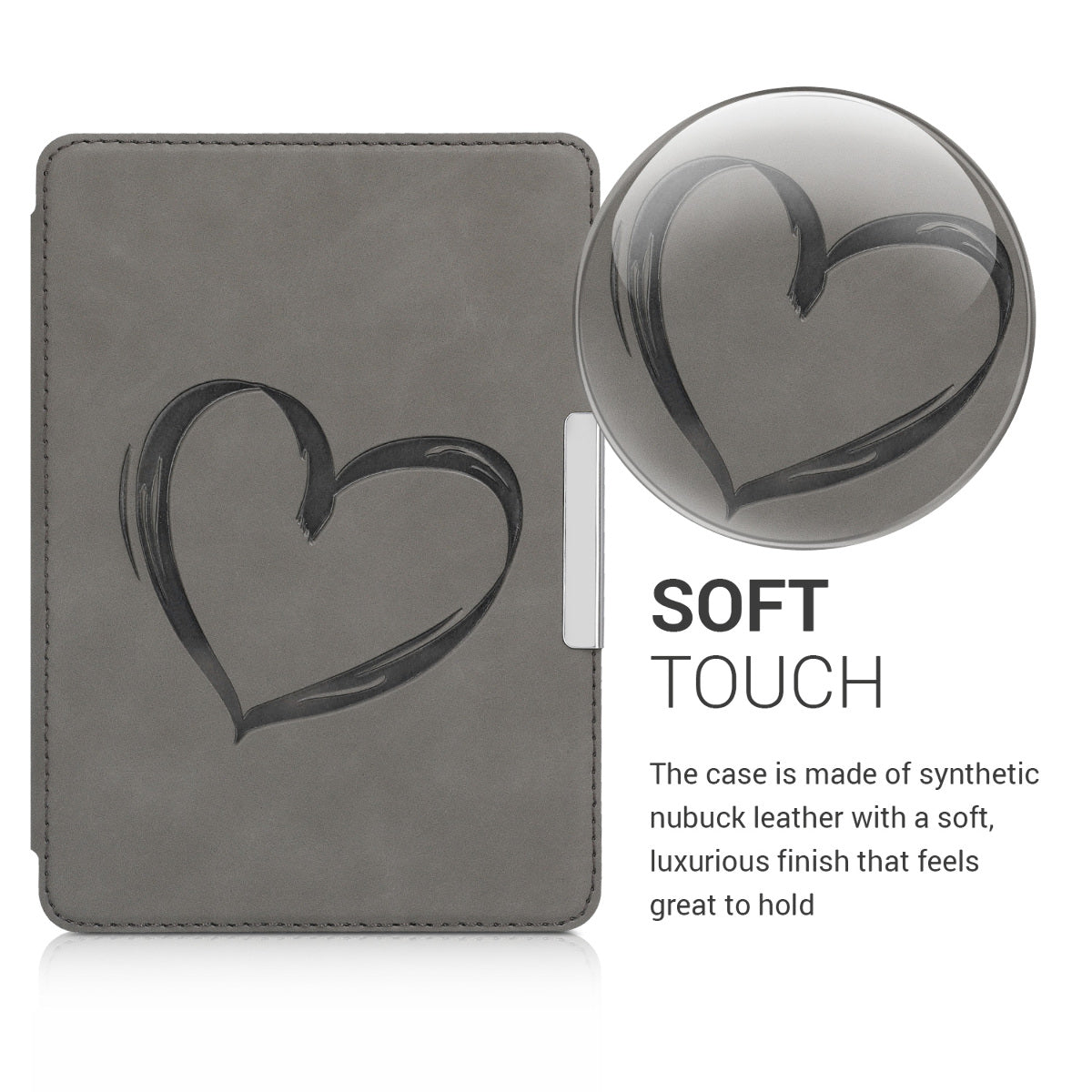 kwmobile Case for Amazon Kindle Paperwhite (10th Gen - 2018) Cover - eReader Faux Leather Case with Auto Sleep Function - Dandelion Love