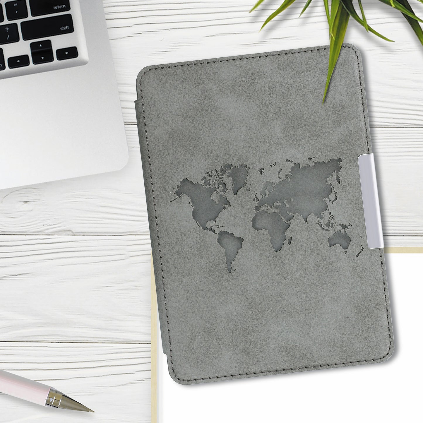 kwmobile Case for Amazon Kindle Paperwhite (10th Gen - 2018) Cover - eReader Faux Leather Case with Auto Sleep Function - Dandelion Love