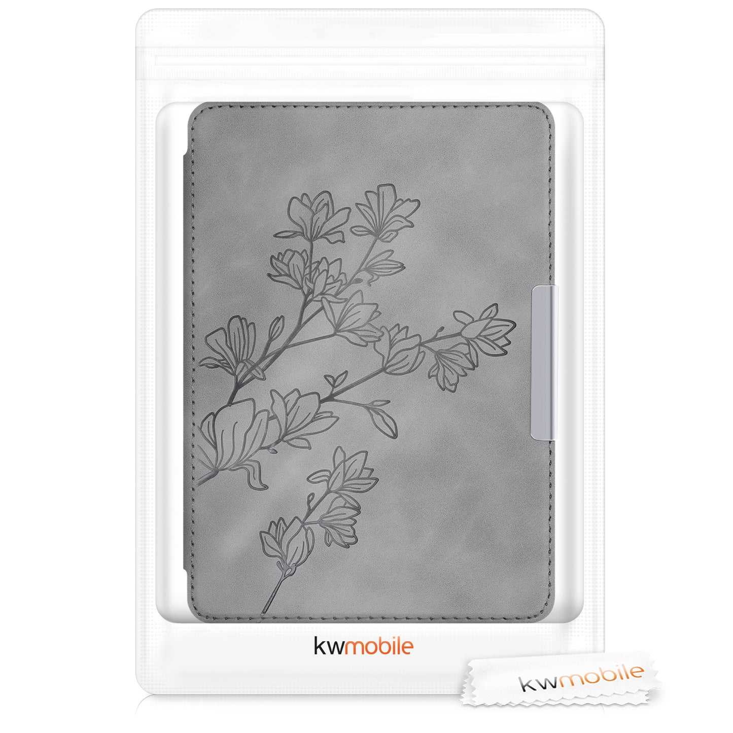 kwmobile Case for Amazon Kindle Paperwhite (10th Gen - 2018) Cover - eReader Faux Leather Case with Auto Sleep Function - Dandelion Love