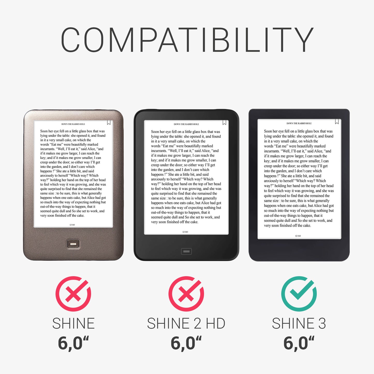 kwmobile Protective Case for Tolino Shine 3 - eReader Cover Made of Faux Leather with Auto Sleep Function