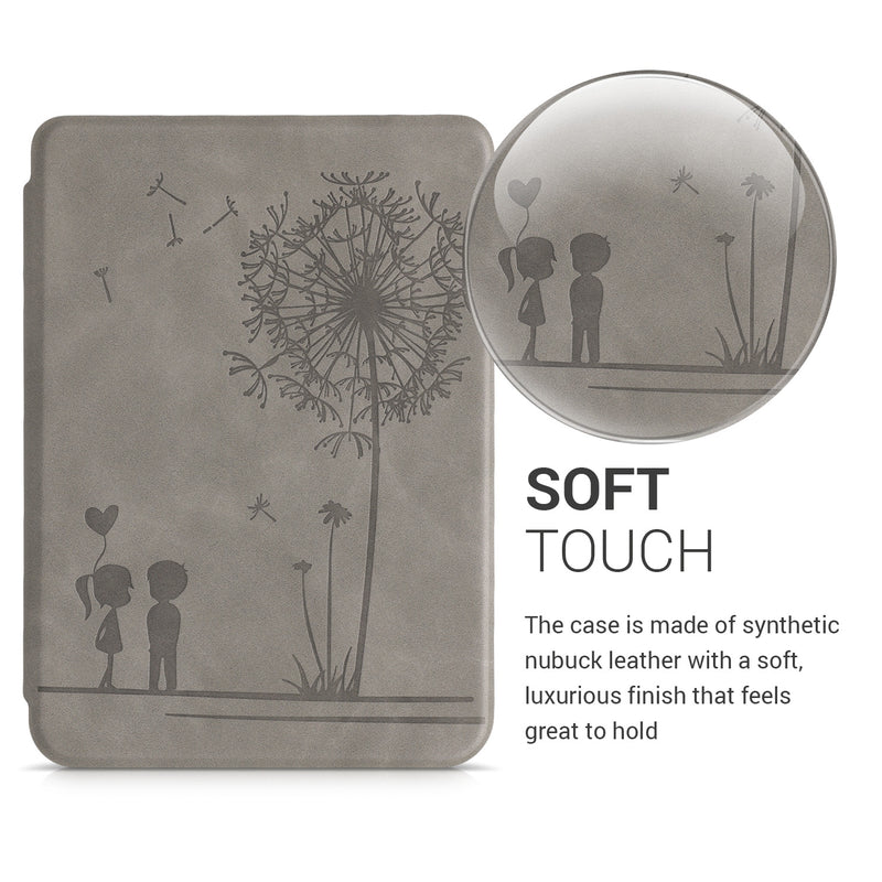 kwmobile Protective Case for Tolino Shine 3 - eReader Cover Made of Faux Leather with Auto Sleep Function