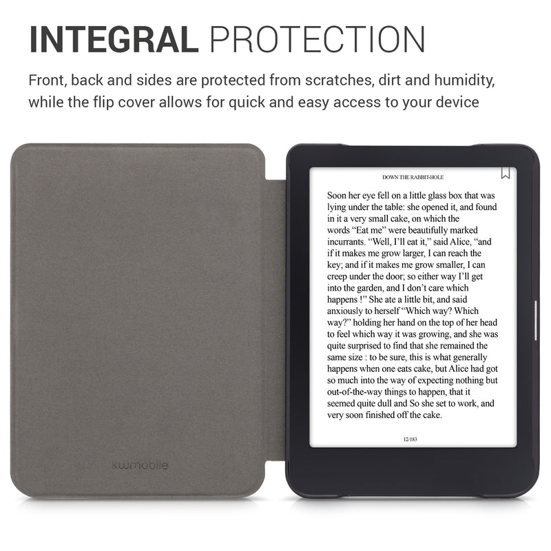kwmobile Protective Case for Tolino Shine 3 - eReader Cover Made of Faux Leather with Auto Sleep Function