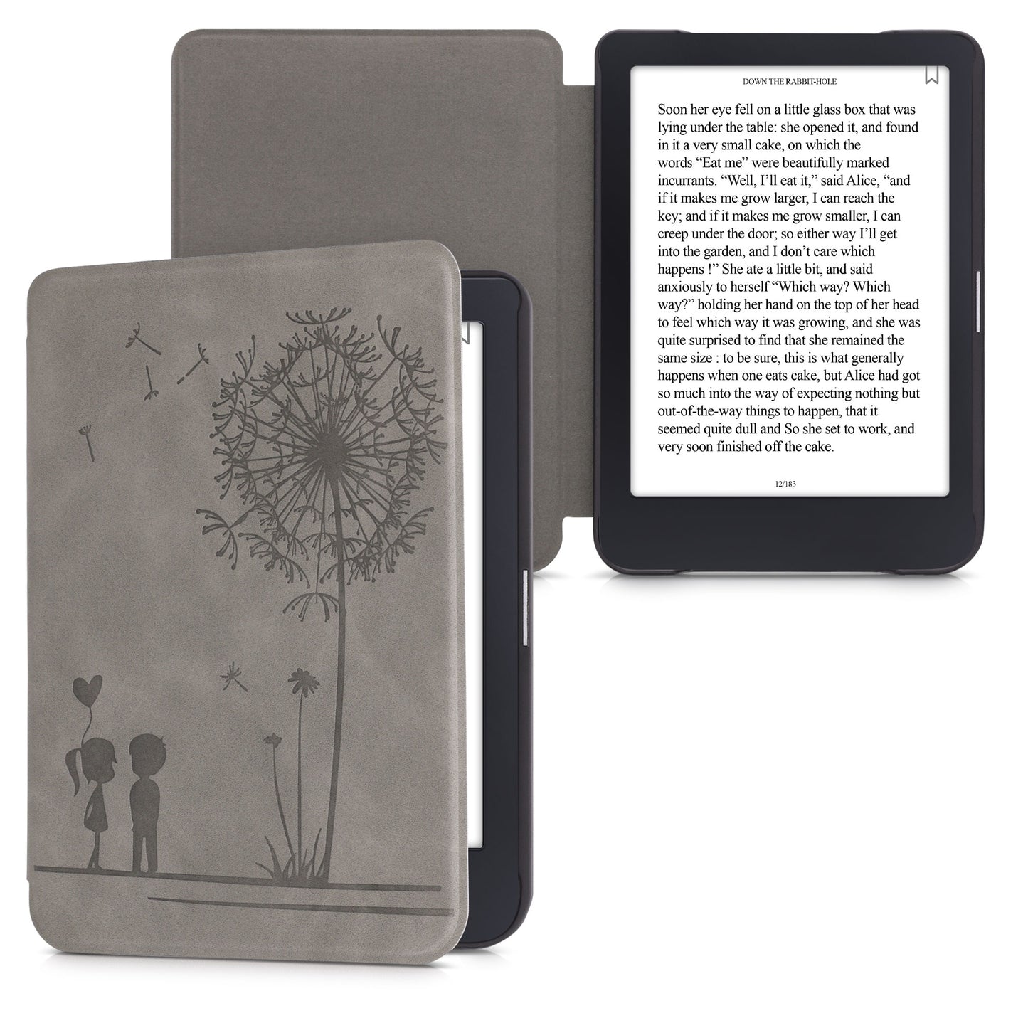 kwmobile Protective Case for Tolino Shine 3 - eReader Cover Made of Faux Leather with Auto Sleep Function