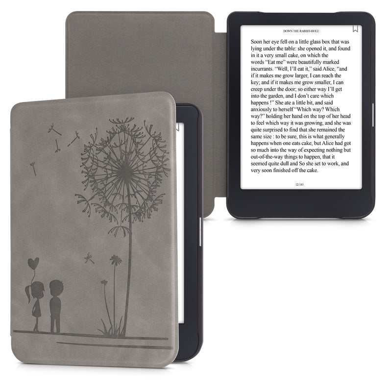 kwmobile Protective Case for Tolino Shine 3 - eReader Cover Made of Faux Leather with Auto Sleep Function