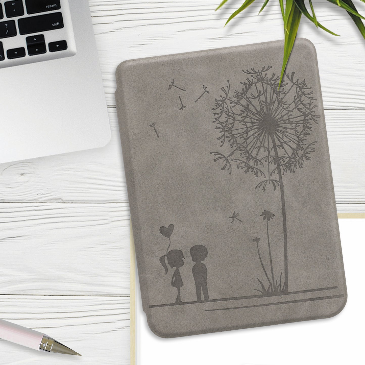kwmobile Protective Case for Tolino Shine 3 - eReader Cover Made of Faux Leather with Auto Sleep Function