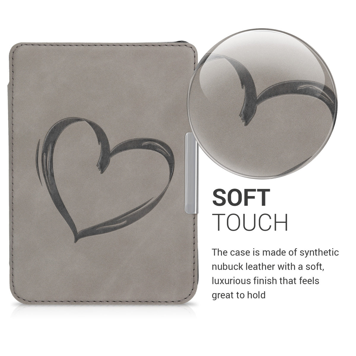 kwmobile Protective Case for Tolino Shine 3 - eReader Cover Made of Faux Leather with Auto Sleep Function
