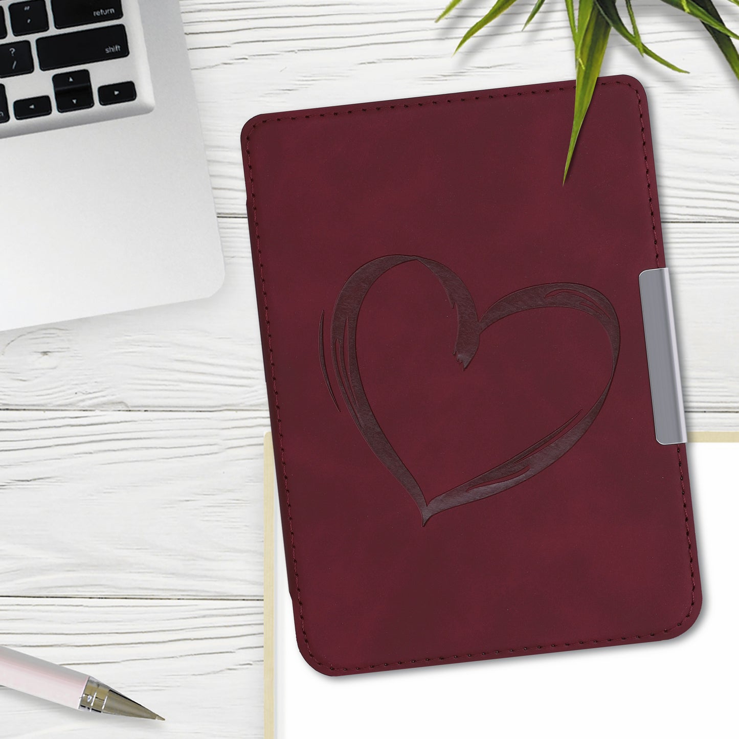 kwmobile Protective Case for Tolino Shine 3 - eReader Cover Made of Faux Leather with Auto Sleep Function