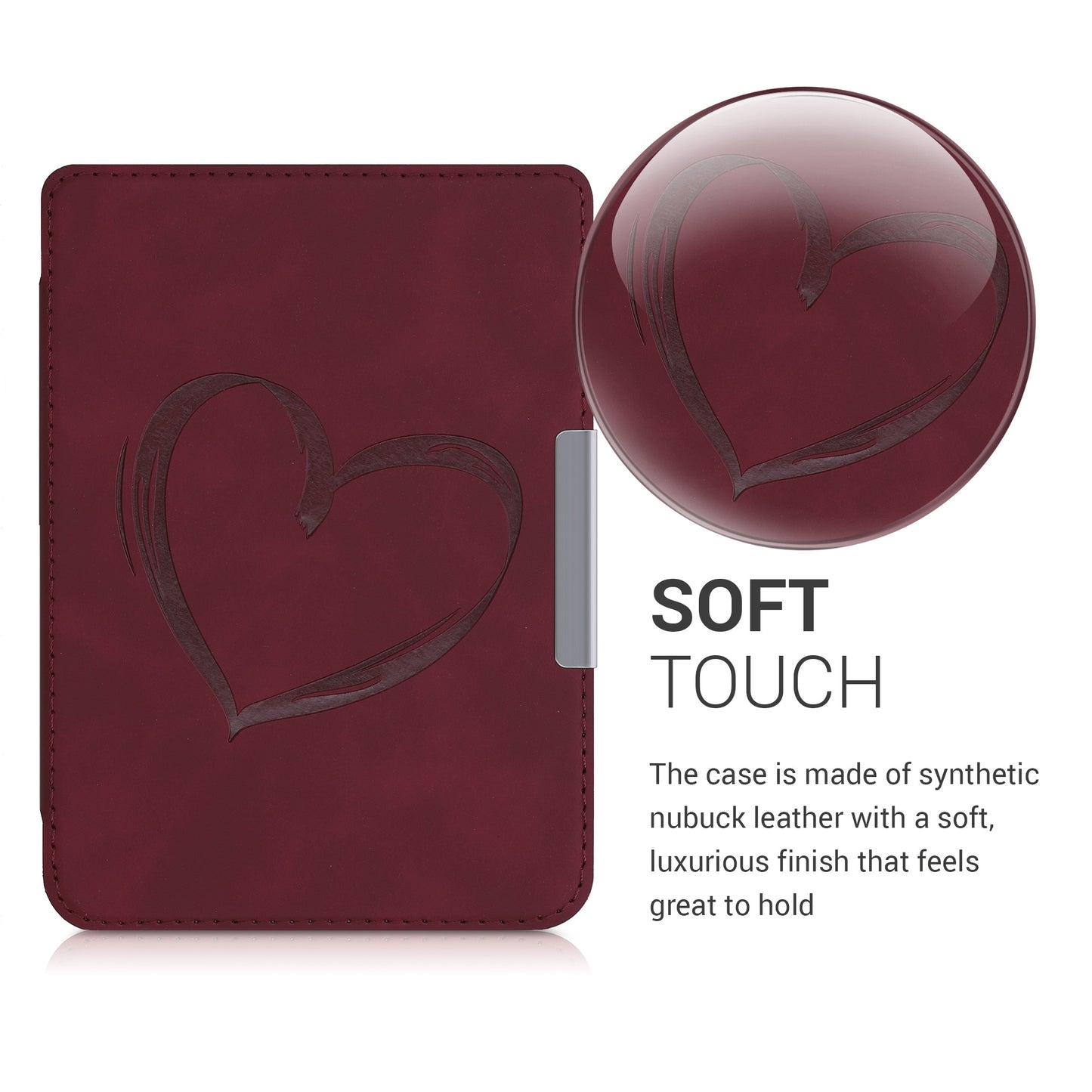kwmobile Protective Case for Tolino Shine 3 - eReader Cover Made of Faux Leather with Auto Sleep Function