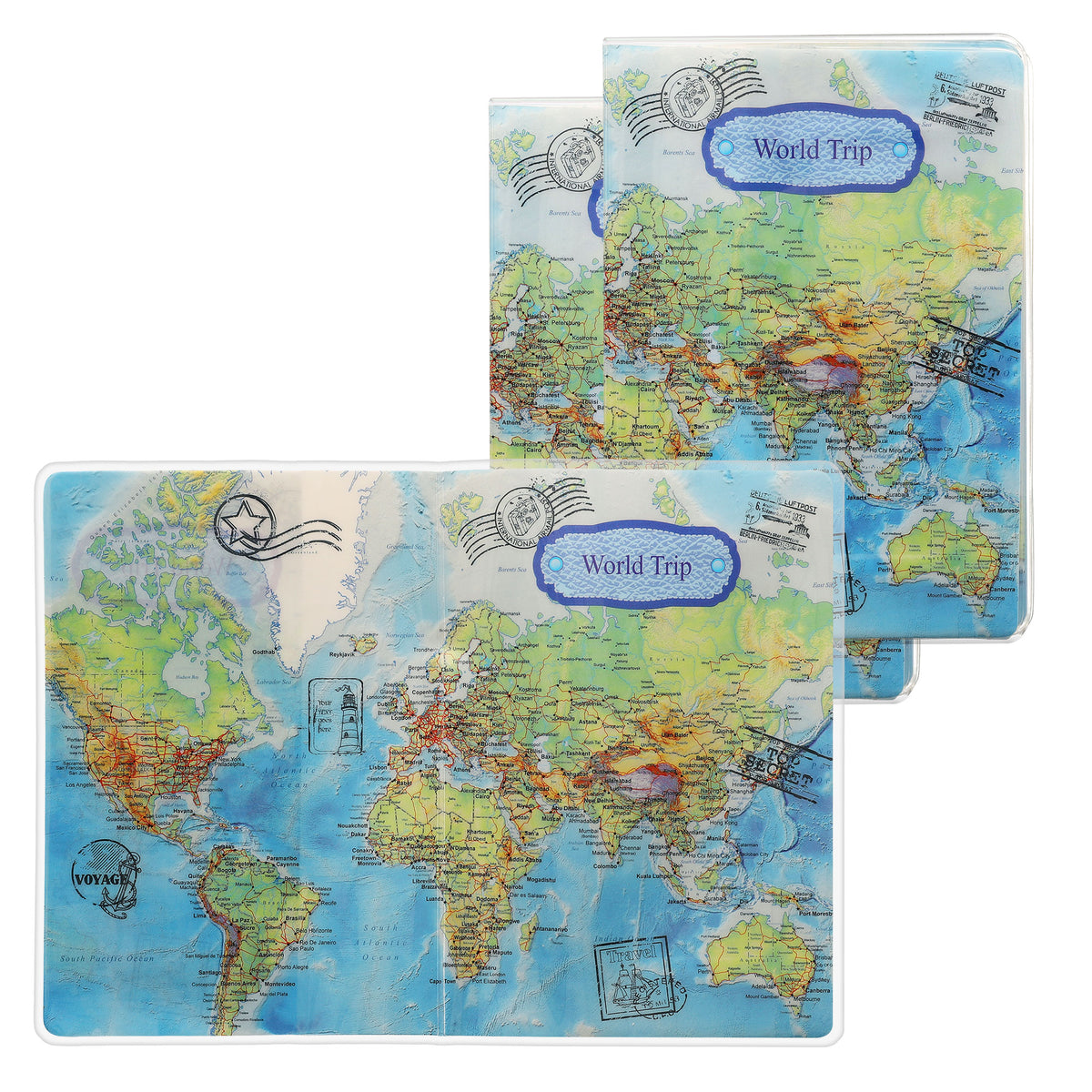 3x Plastic Passport Cover
