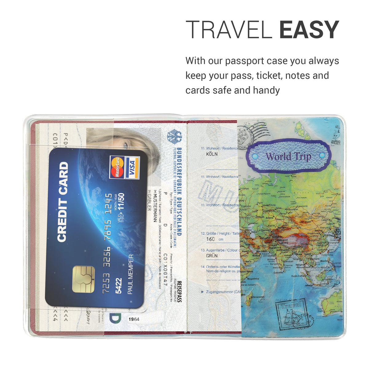 3x Plastic Passport Cover