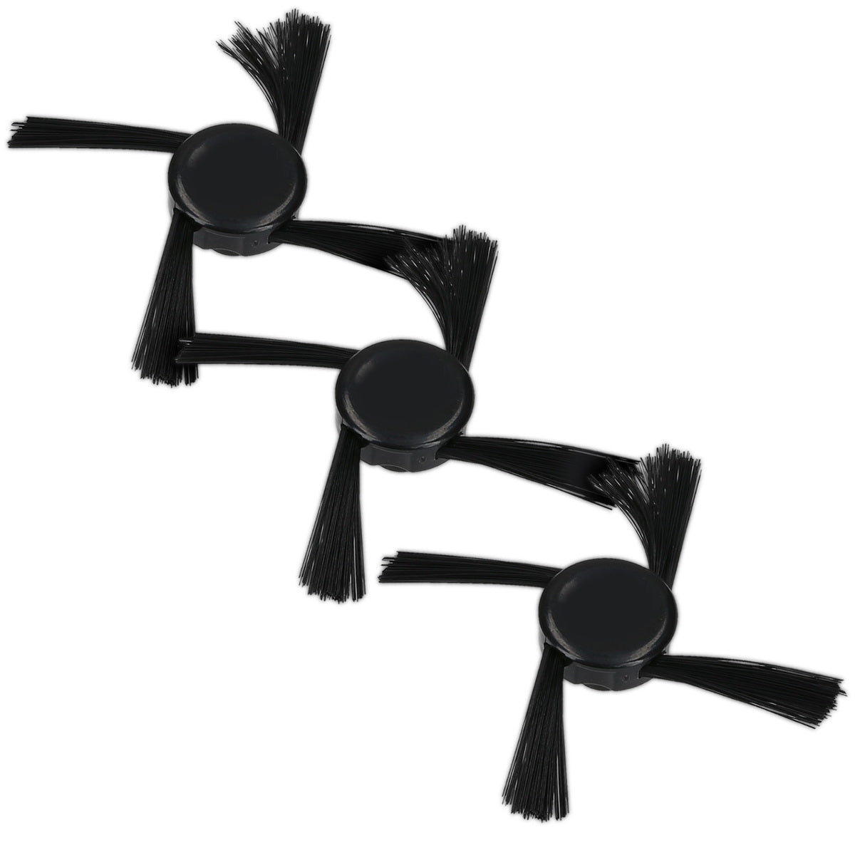 kwmobile Ersatzbürsten Set kompatibel mit Neato Botvac D5 / D6 / D7 Serie - 3x Seitenbürsten - Staubsauger Zubehör Bürsten Modelle D-Serie D5 D6 D7 Schwarz  [dsg01]