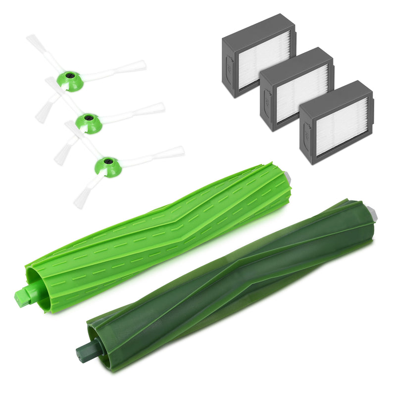 kwmobile Ersatzteile Set kompatibel mit iRobot Roomba e/i Serie - 3x Filter 3x Seitenbürste 2x Bürste - Staubsauger Zubehör für Modelle e5 i7 i7+ Mehrfarbig  [dsg01]