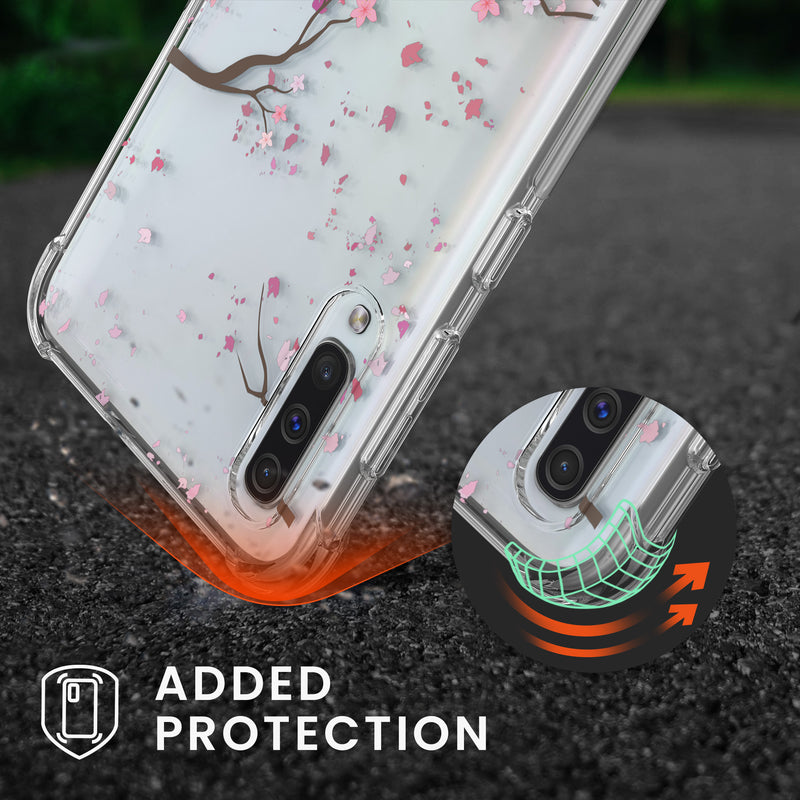 Samsung Galaxy A50 Silikon Handykette Kirschblüten Rosa