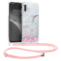 Samsung Galaxy A50 Silikon Handykette Kirschblüten Rosa