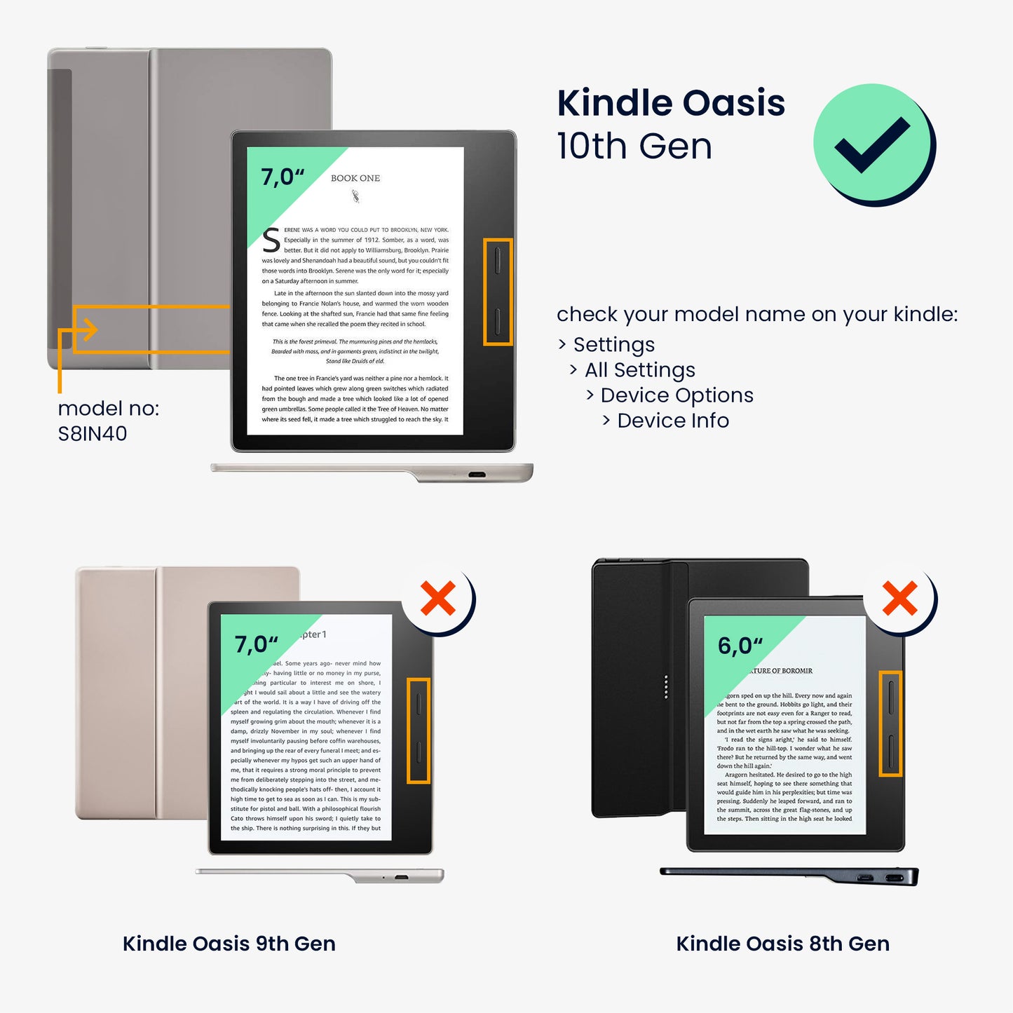 kwmobile Case Compatible with Amazon Kindle Oasis 10th Generation Case - Cover with Hand Strap and Stand