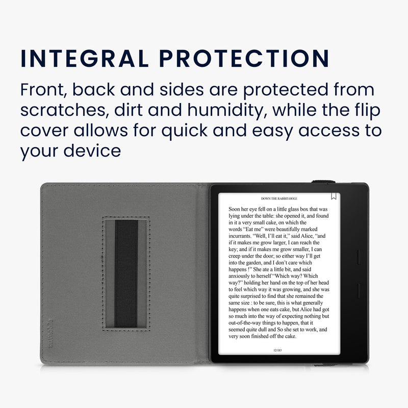 kwmobile Case Compatible with Amazon Kindle Oasis 10th Generation Case - Cover with Hand Strap and Stand