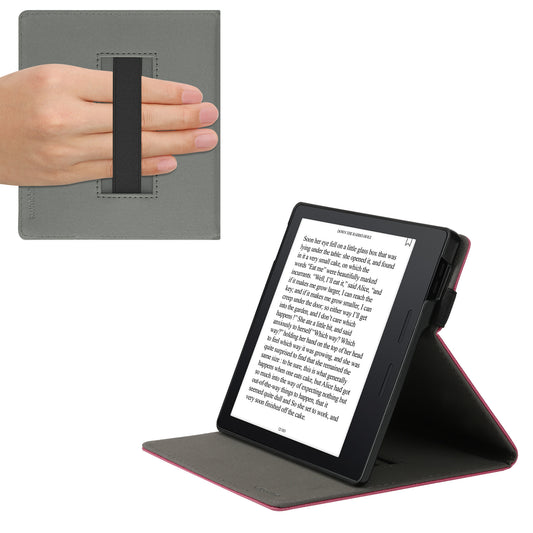 kwmobile Case Compatible with Amazon Kindle Oasis 10th Generation Case - Cover with Hand Strap and Stand