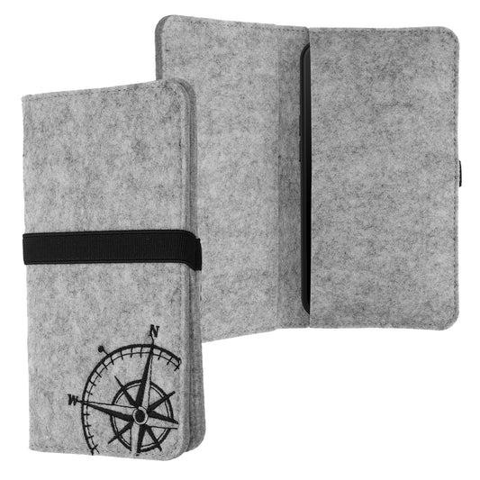 kwmobile Pouch for Smartphones with Elastic Band Mobile Phone Protective Pouch Compass Vintage 16.0 x 8.0 cm Inner Dimensions