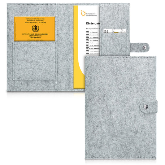 Case for German Child Health Record and Vaccination Card with Extra Pockets
