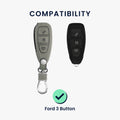 Ford 3-Button Keyless Go Faux Leather Silicone Car Key Cover