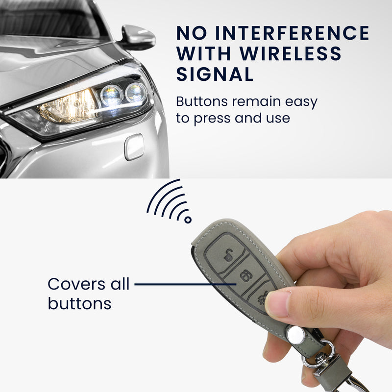 Ford 3-Button Keyless Go Faux Leather Silicone Car Key Cover