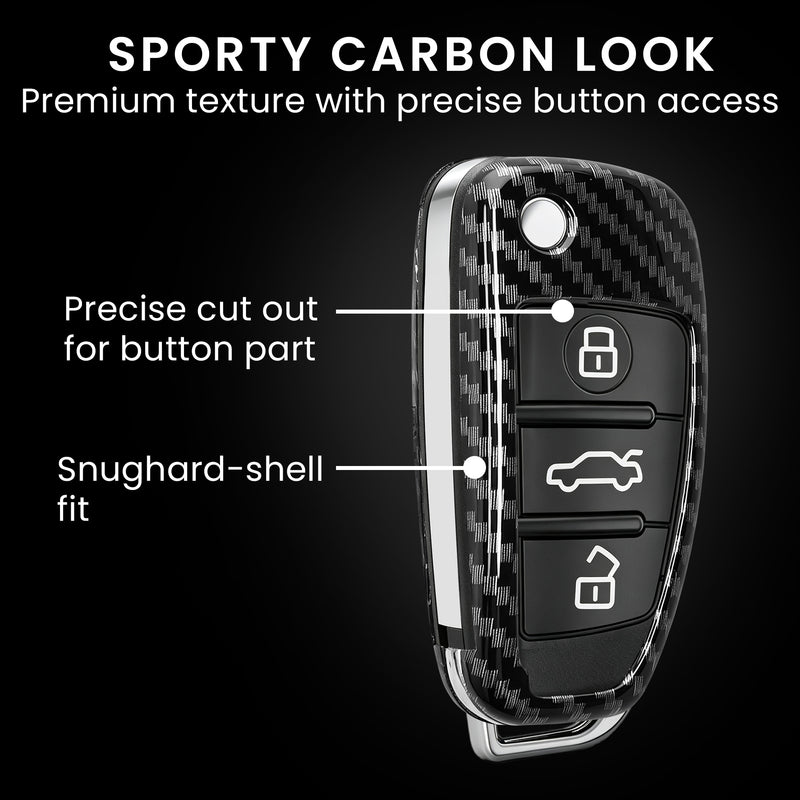 Audi 3-Button Flip Key Hardcover Car Key Cover