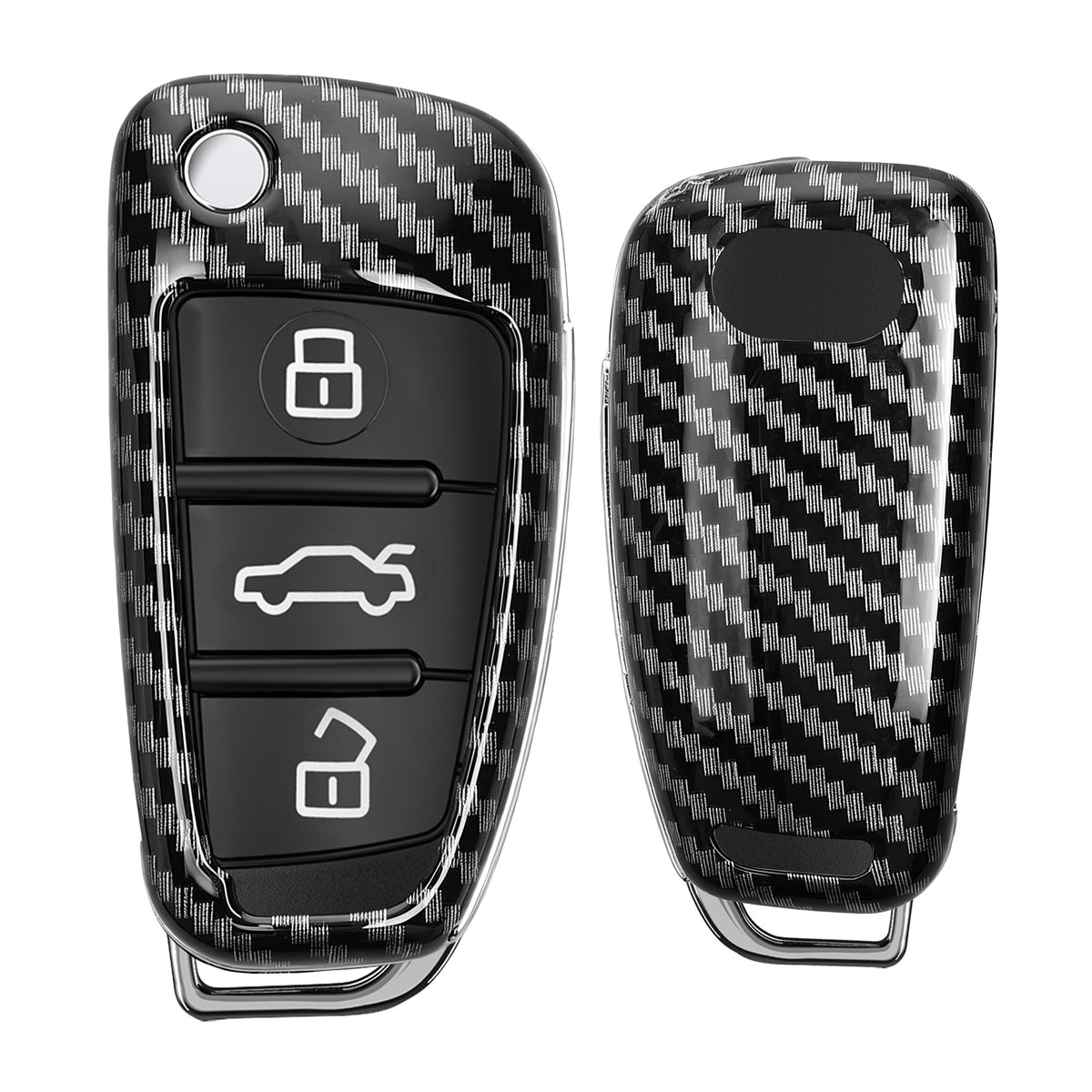 Audi 3-Button Flip Key Hardcover Car Key Cover