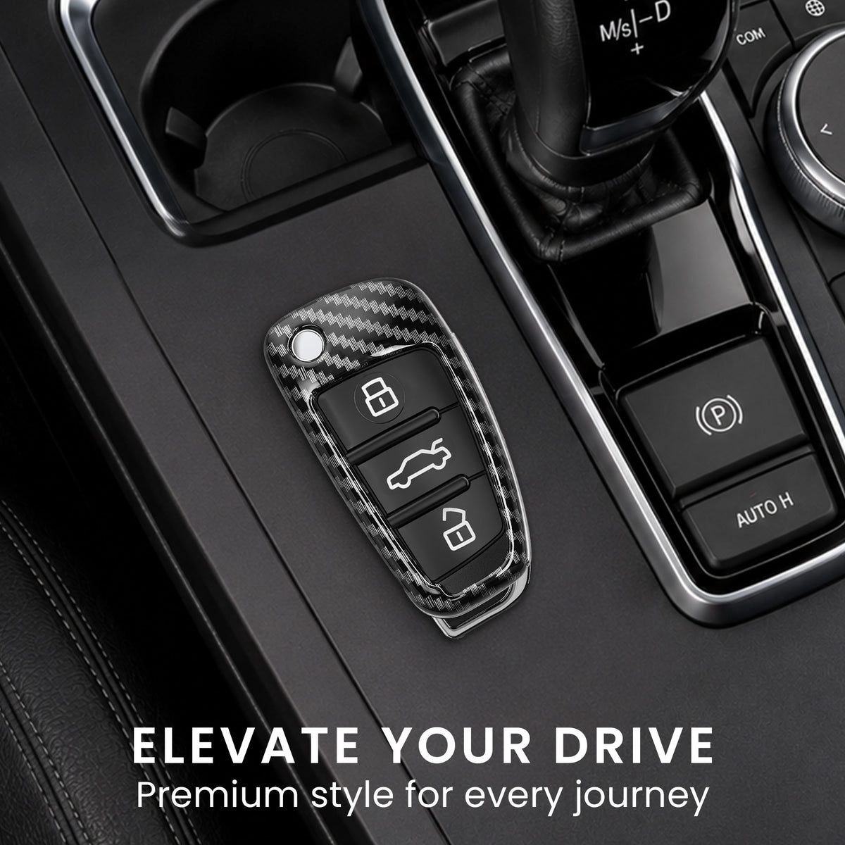Audi 3-Button Flip Key Hardcover Car Key Cover