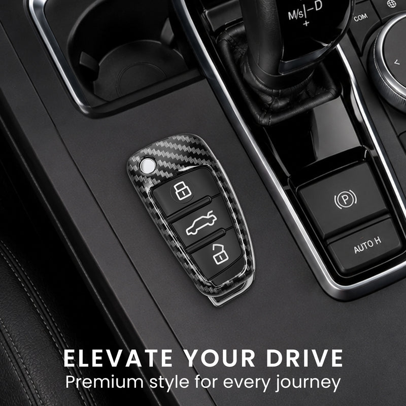 Audi 3-Button Flip Key Hardcover Car Key Cover