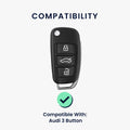 Audi 3-Button Flip Key Hardcover Car Key Cover