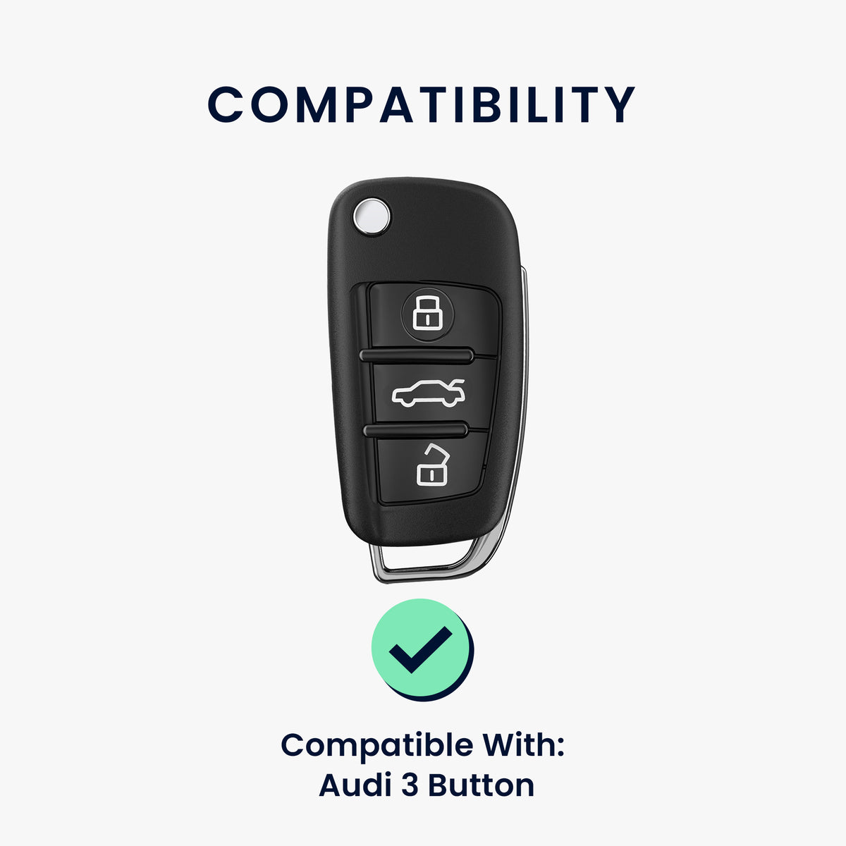 Audi 3-Button Flip Key Hardcover Car Key Cover