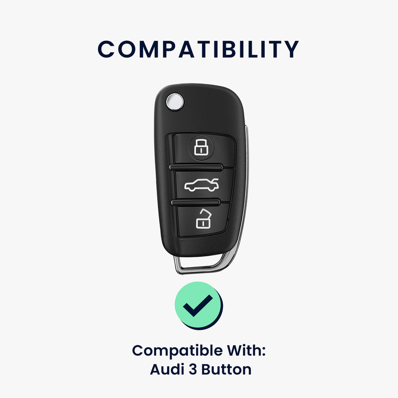 Audi 3-Button Flip Key Hardcover Car Key Cover