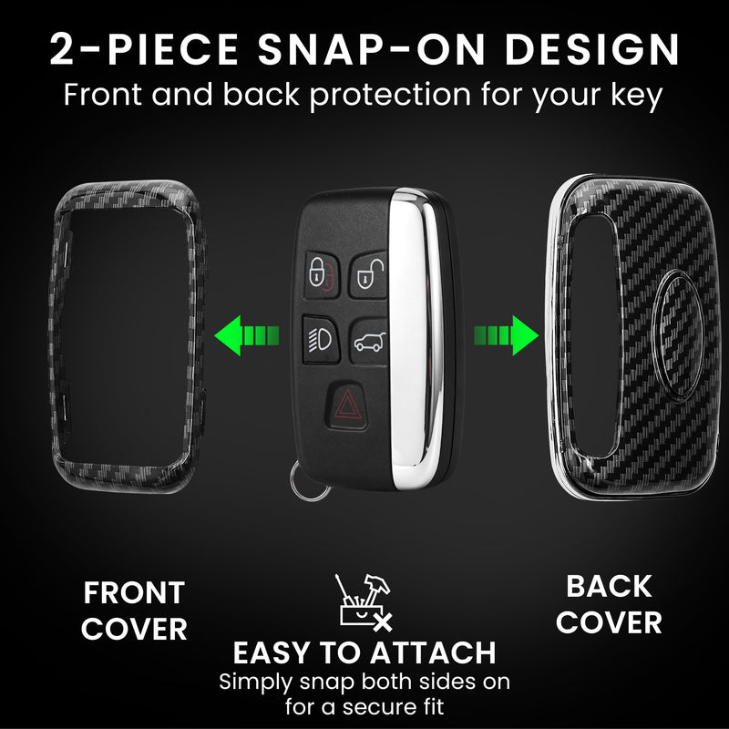 kwmobile Car Key Cover Compatible with Land Rover Jaguar 5-Button Smart Key Hard Cover Protective Case Key Shell Cover