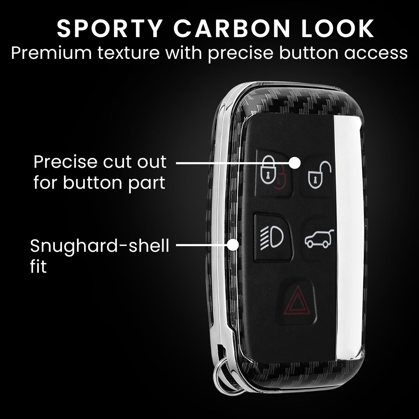 kwmobile Car Key Cover Compatible with Land Rover Jaguar 5-Button Smart Key Hard Cover Protective Case Key Shell Cover