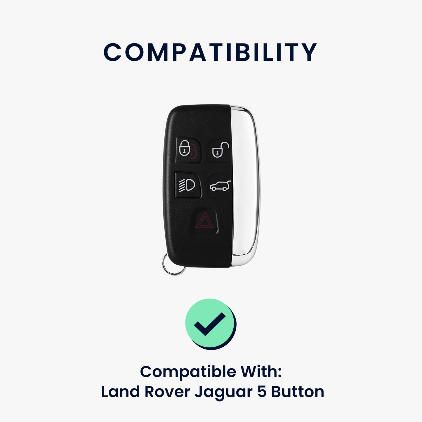 kwmobile Car Key Cover Compatible with Land Rover Jaguar 5-Button Smart Key Hard Cover Protective Case Key Shell Cover