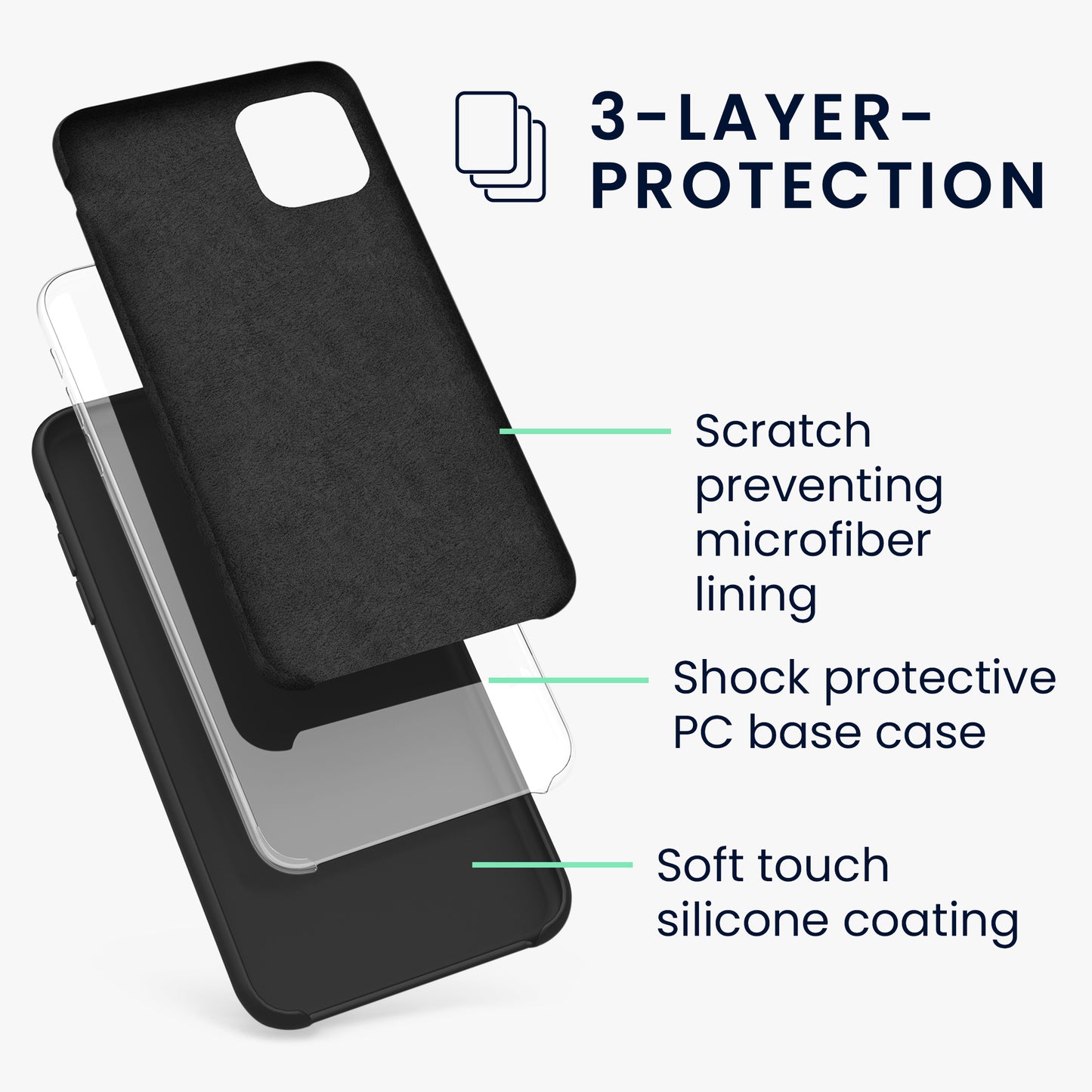 kwmobile Phone Case for Apple iPhone 11 - Silicone Case - Wireless Charging - Protective Cover