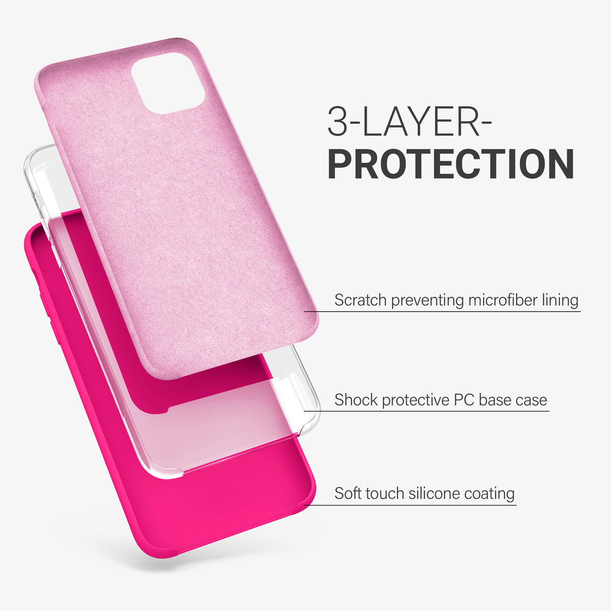 kwmobile Case for Apple iPhone 11 Pro Max - Silicone Cover - Wireless Charging Protective Case